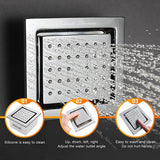 Cascada 4" Square (34-Nozzle) Body Spray Jet Shower