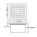Cascada 4" Square (34-Nozzle) Body Spray Jet Shower