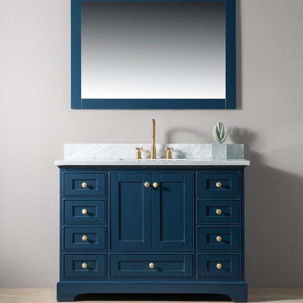 Front view of Arizona 48 inch bathroom vanity with single undermount sink