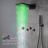 Cascada Aspen 9"x22" Matte Black LED Shower System - Cascada Showers