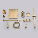 Cascada Barcelona 12" Brushed Gold Rain Shower Set - Cascada Showers