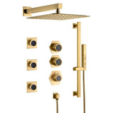 Cascada Barcelona 12" Brushed Gold Rain Shower Set - Cascada Showers