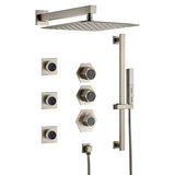 Cascada Barcelona 12" Brushed Nickel Rain Shower Set - Cascada Showers