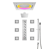 Cascada Bellagio 22-inch LED shower head with ceiling mount and waterfall spray
