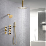 Cascada Bilbao 16" Brushed Gold Dual Shower Head System - Cascada Showers
