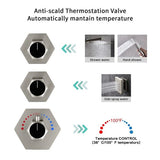 Cascada Camellia 12" Brushed Nickel Shower System - Cascada Showers