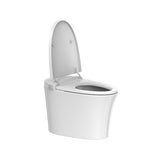 Cascada Cliff smart toilet with lid open showing pre-wetted anti-stain glaze ceramic bowl