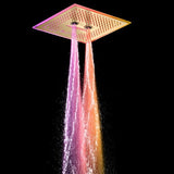 Cascada Davos 16" Brushed Gold LED Music Shower System - Cascada Showers