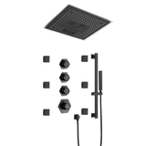 Cascada Davos 16" Matte Black LED Music Shower System - Cascada Showers
