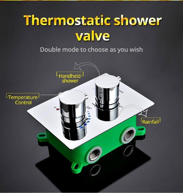 Cascada Savona dual-function thermostatic shower valve front view