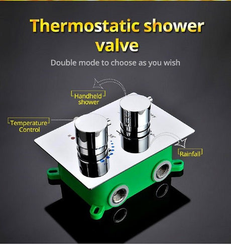 Cascada Savona dual-function thermostatic shower valve front view