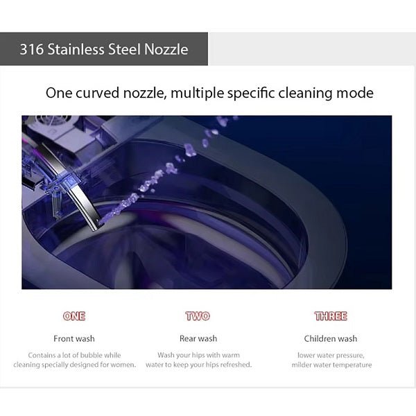316 Stainless Steel Nozzle with cleaning modes of Cascada Florence smart toilet 