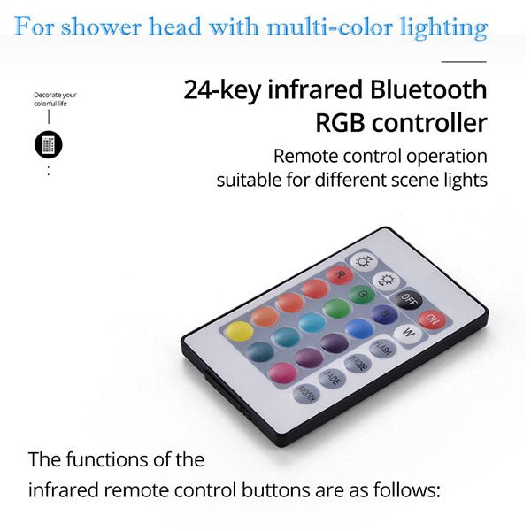 Remote control and power adapter for Cascada Vaticano LED shower lights