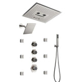 Cascada Maui 16" Brushed Nickel LED Music Dual Shower Head System - Cascada Showers