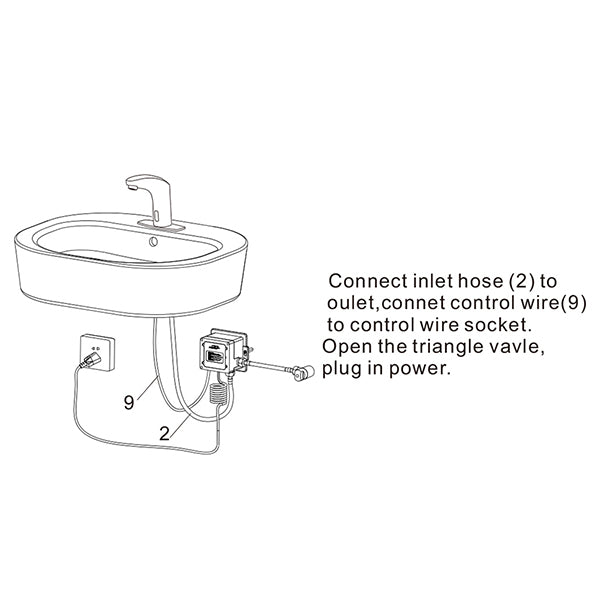 Touchless bathroom sink faucet with AC DC power