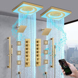 Cascada Perla LED dual shower system with dual shower heads and body jets.