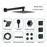 Cascada Pompeii 12" Matte Black Shower Set - Cascada Showers