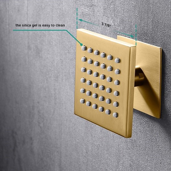Cascada Positano 15"x23" Brushed Gold Music LED Shower System - Cascada Showers