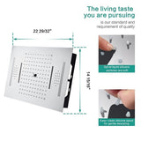 Cascada Positano 15"x23" Brushed Nickel Music LED Shower System - Cascada Showers