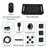 Cascada Positano 15"x23" Matte Black LED Music Shower System - Cascada Showers