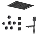 Cascada Positano 15"x23" Matte Black LED Music Shower System - Cascada Showers