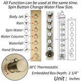 Cascada Rainbow 16"x28" LED Bluetooth Shower System - Cascada Showers