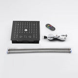 Cascada Royale recessed LED shower head package contents – power adapter braided hoses hardware