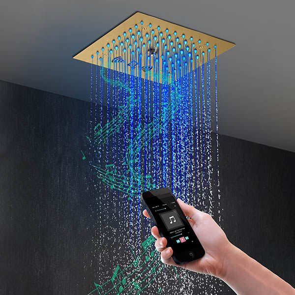 Cascada Royale LED remote control hand operation close-up – 64 color selection