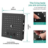 Cascada Royale recessed ceiling shower head dimension diagram – 12 x 12 inch installation size