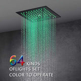 Cascada Royale 64 color LED remote infographic – color wheel options recessed shower head