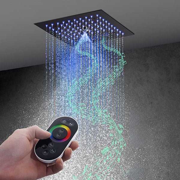 Cascada Royale Bluetooth remote control operation – 64 color LED ceiling shower head