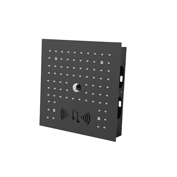 Cascada Royale recessed ceiling LED shower head matte black finish 