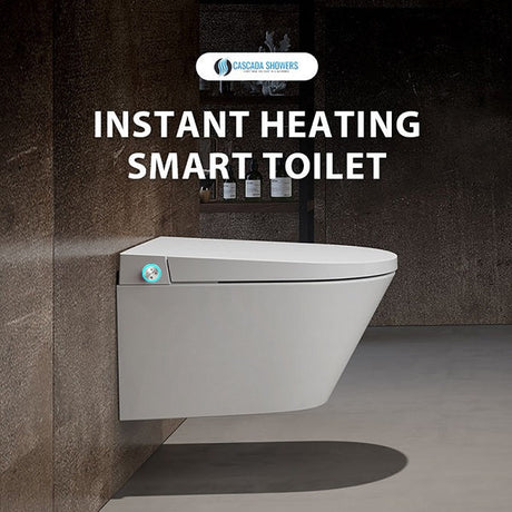 Cascada Torino wall-hung smart toilet with concealed cistern and white dual-flush plate
