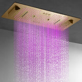 Cascada Verona 16"x36" Brushed Gold Music LED Shower System - Cascada Showers