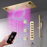 Cascada Verona 16"x36" Brushed Gold Music LED Shower System - Cascada Showers