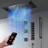 Cascada Verona 16"x36" Matte Black Music LED Shower System - Cascada Showers