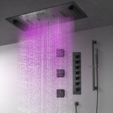 Cascada Verona 16"x36" Matte Black Music LED Shower System - Cascada Showers