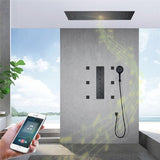 Cascada Victoria 12"x36" Matte Black LED Bluetooth Shower System - Cascada Showers
