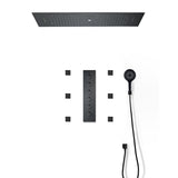 Cascada Victoria 12"x36" Matte Black LED Bluetooth Shower System - Cascada Showers