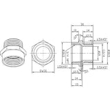 G Thread (Metric BSPP) Male to NPT Female Adapter - Lead Free (3/4" x 3/4") - Cascada Showers, cascada 3/4 inch pipe fitting plumbing adapter, 3/4 g male to npt 3/4 female connector, g 3/4 to npt female adapter fittings, 3/4 pipe fitting connector, male to female fitting adapter, brass pipe fitting adapter, pipe fitting, 2 hose connector, 3/4” G male x 3/4” NPT female Connector, 3/4 g thread, bspp adapter, is g thread compatible with npt