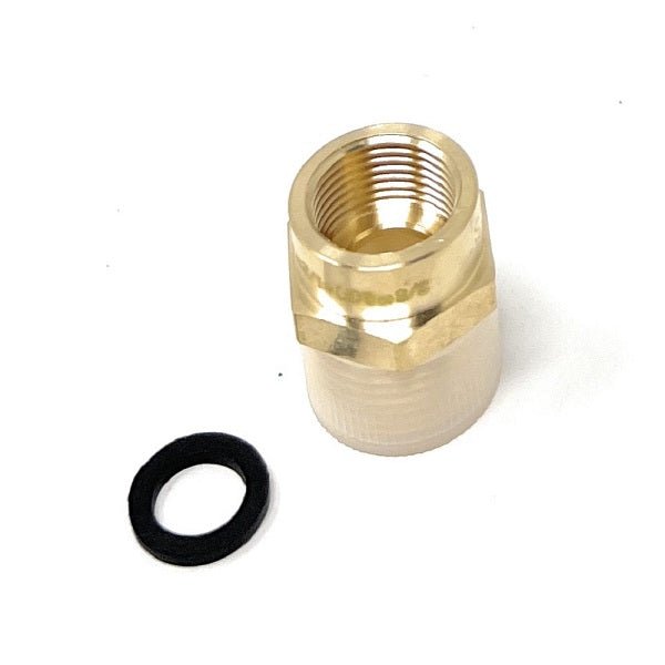 Durable G Thread Metric BSPP Female to NPT Male adapter with precision threads.