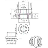 G Thread (Metric BSPP) Male to NPT Female Adapter - Lead Free (1/2" x 3/4") - Cascada Showers