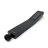 Matte black brass shower arm, modern style