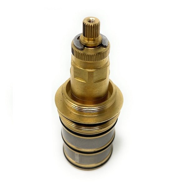 Brass mechanical component on a white background