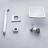 10” Rain Square Shower Set with Wall Mount Shower Arm - Cascada Showers