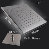10" Square Ceiling Mount Rainfall LED Shower Head, include Shower Arm - Cascada Showers showerhead system rain head shower handheld set complete led bathroom heads light rainfall 
