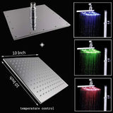 10" Square Rainfall LED Shower Head - Cascada Showers