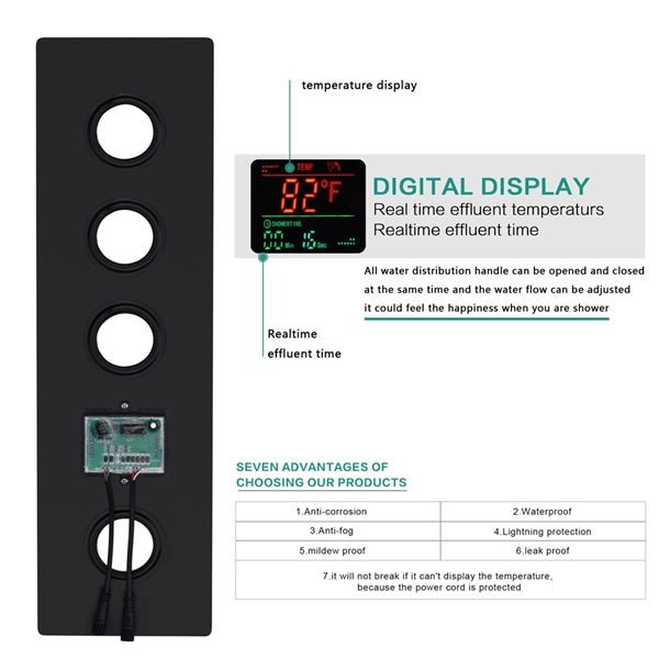 10" Thermostatic Digital Shower System By Cascada Showers - Cascada Showers