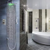 showerhead system rain head shower handheld set complete led waterfall heads light rainfall square Double-Function Valve and Brass Handheld Shower Rain Shower System remote controller light bathroom set remote control color change Bathroom Shower Set
