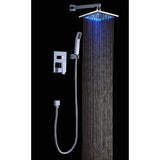 showerhead system rain head shower handheld set complete led waterfall heads light rainfall square Double-Function Valve and Brass Handheld Shower Rain Shower System remote controller light bathroom set remote control color change Bathroom Shower Set